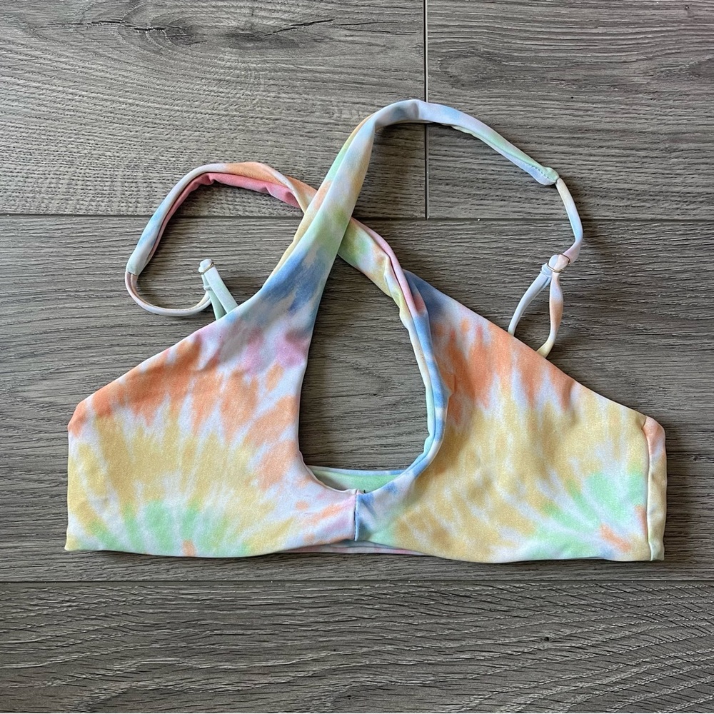 Skatie X Salty Blonde Tie Dye Bikini Top Pastel Size Small